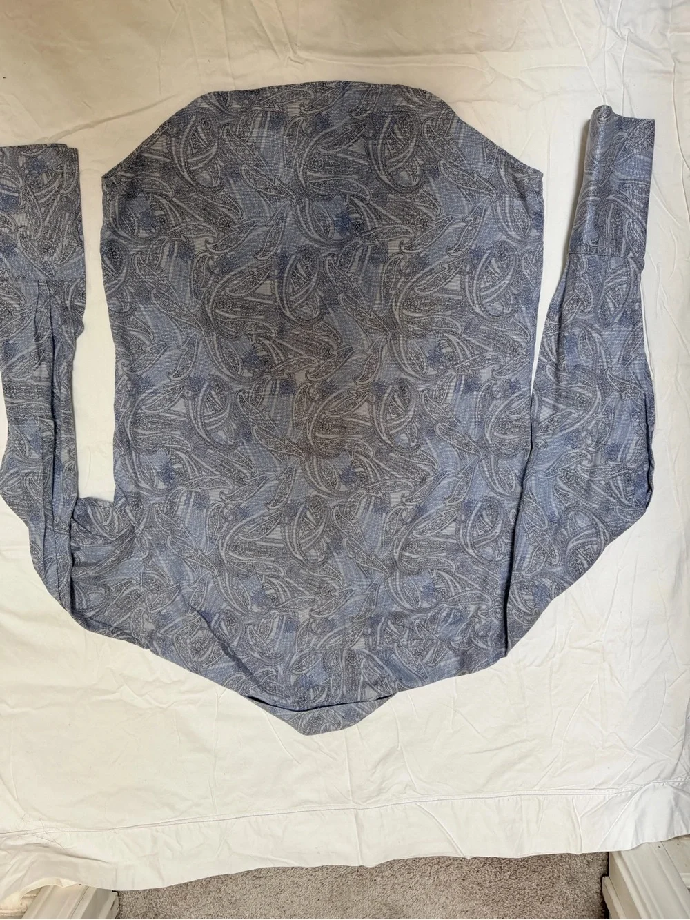 Banana Republic Blue Paisley Long-Sleeve Dress Shirt